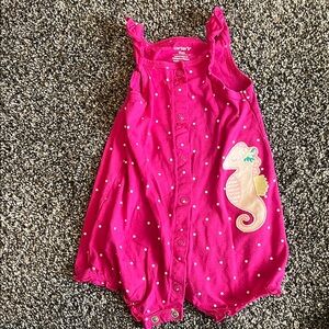 Carter's Pink Seahorse Romper